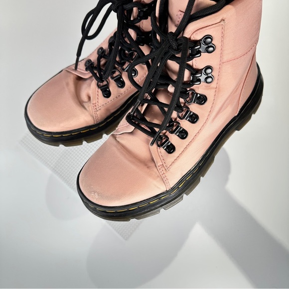 Dr Martens Combs Combat Boots Ankle Pink Lace Up Lug Sole Womens US 6 - Picture 7 of 13
